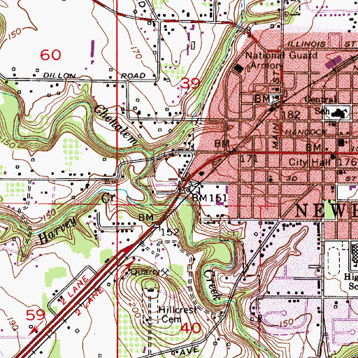 Topographic Map of Benbow (historical), OR