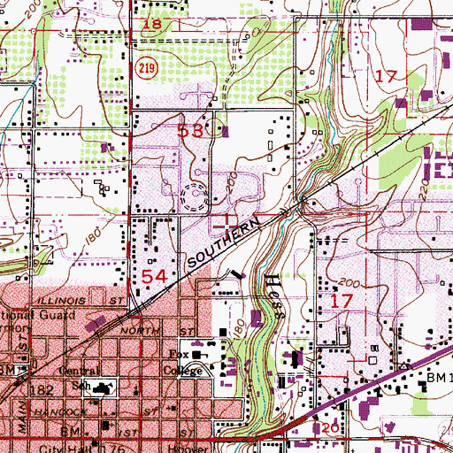 Topographic Map of Meridian (historical), OR