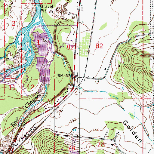Topographic Map of Washburn (historical), OR