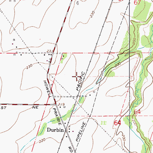 Topographic Map of Broughton and Wiggins (historical), OR