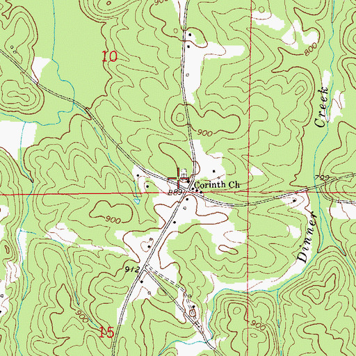 Topographic Map of Corinth Baptist Church, AL