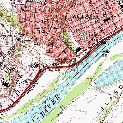 Topographic Map of Kingwood Park (historical), OR
