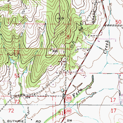 Topographic Map of Lees Farm (historical), OR