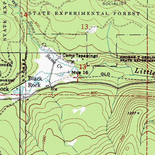 Topographic Map of Wye (historical), OR