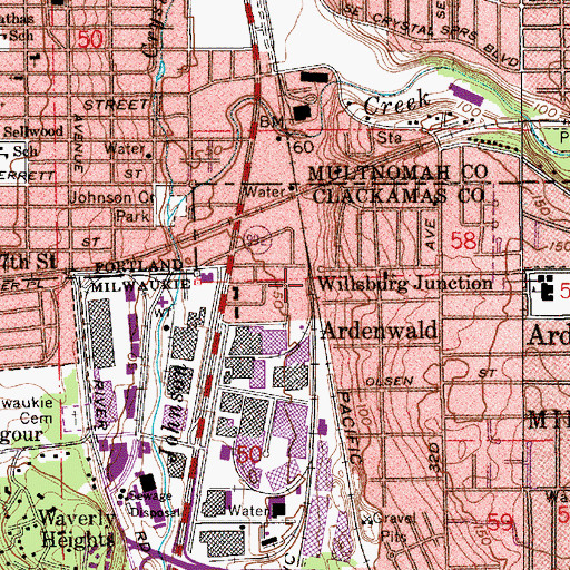 Topographic Map of Willsburg Junction, OR