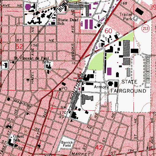 Topographic Map of Fair Grounds (historical), OR