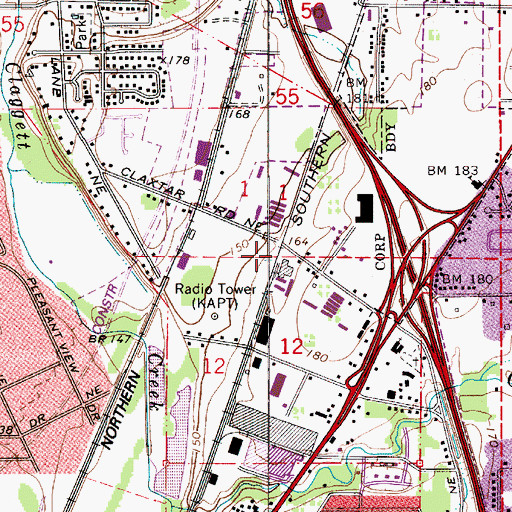 Topographic Map of Labish, OR