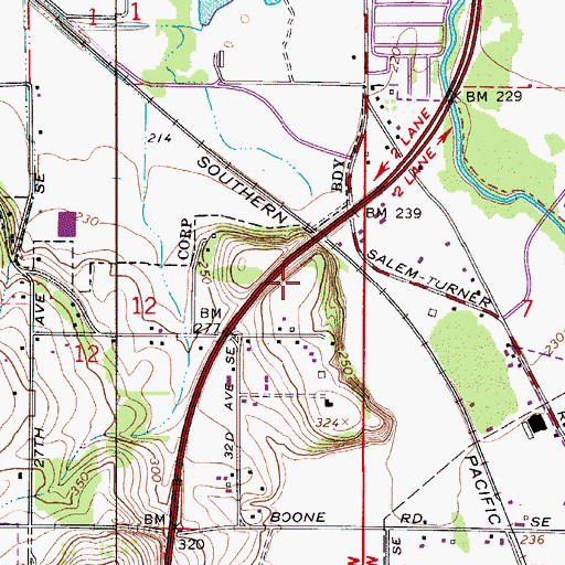 Topographic Map of Renard, OR