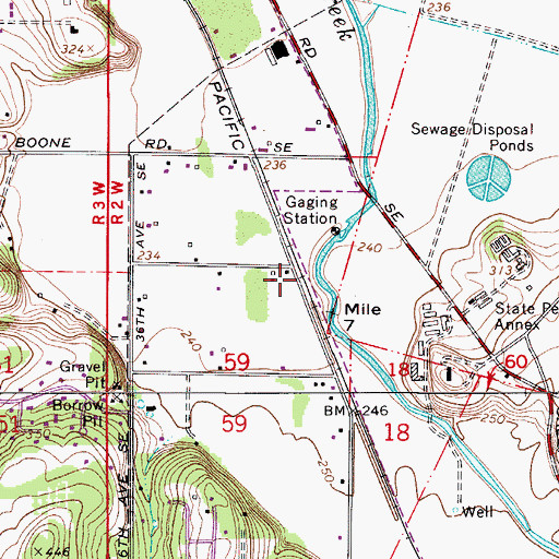 Topographic Map of State School (historical), OR
