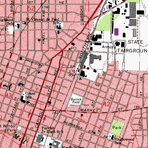 Topographic Map of Tile Works (historical), OR