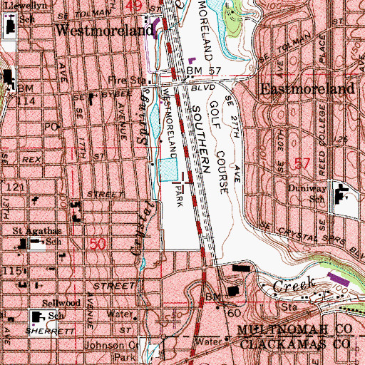 Topographic Map of Reed (historical), OR