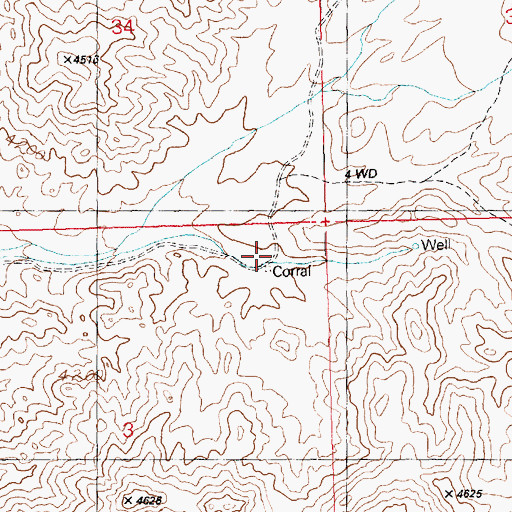 Topographic Map of Spear Ranch, AZ