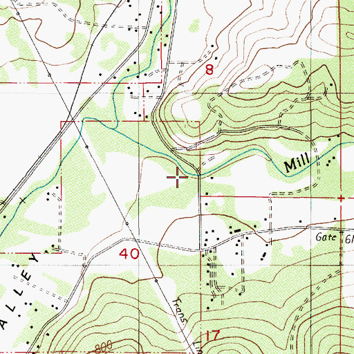 Topographic Map of Drury (historical), OR