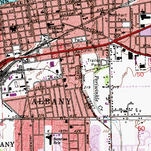 Topographic Map of Albany Lumber Company (historical), OR