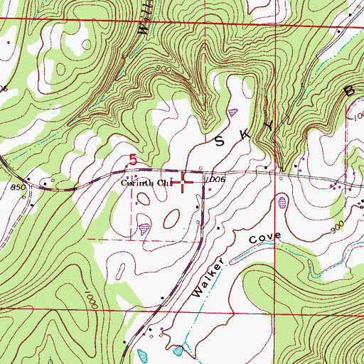 Topographic Map of Corinth Baptist Church, AL