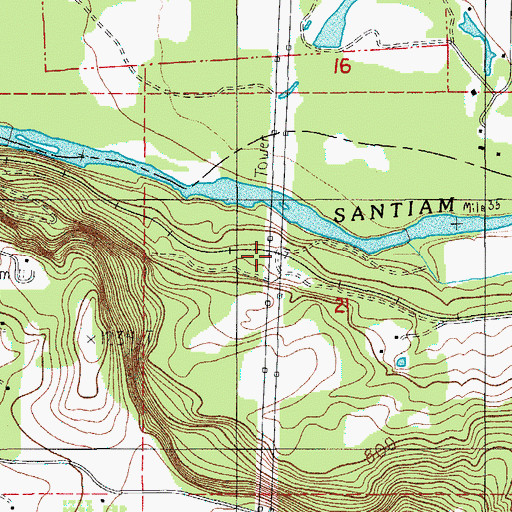 Topographic Map of Payne (historical), OR