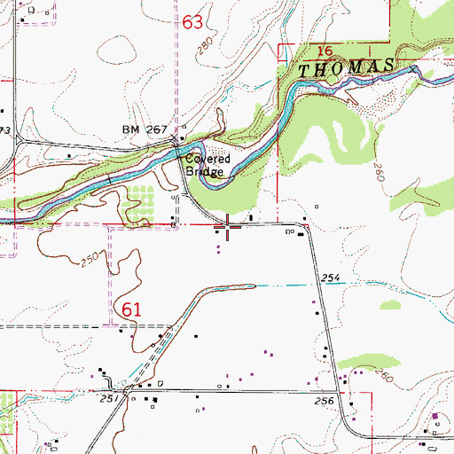 Topographic Map of Thomas (historical), OR