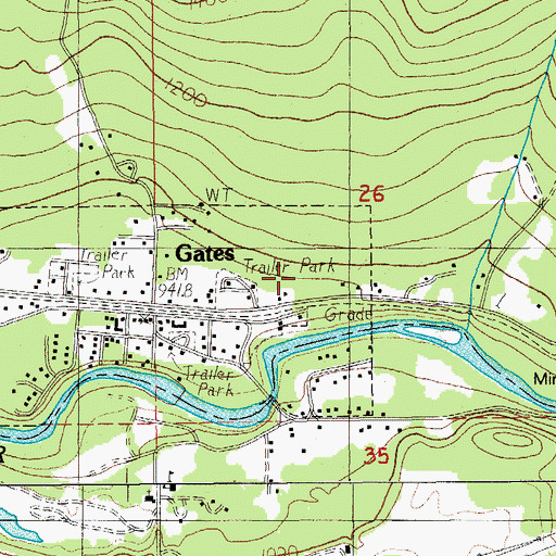 Topographic Map of Cascade Operating Company (historical), OR