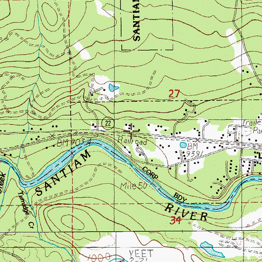 Topographic Map of Homer (historical), OR