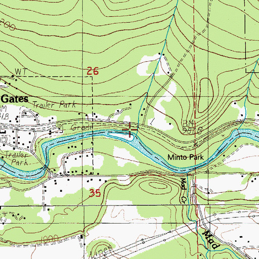 Topographic Map of Schroeder (historical), OR
