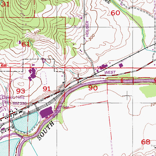 Topographic Map of Browns Crossing (historical), OR