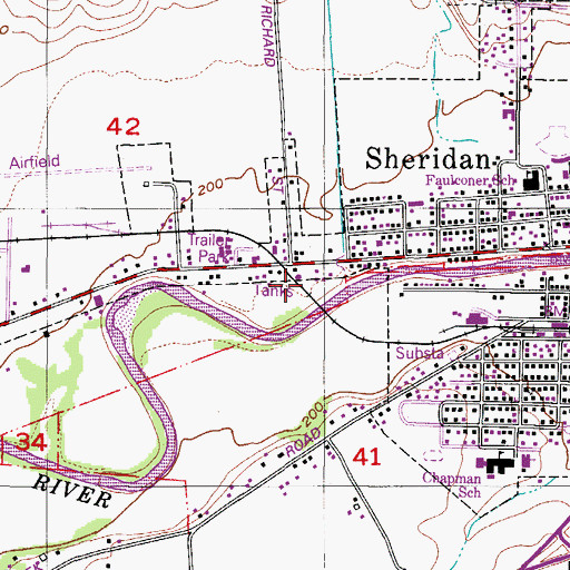 Topographic Map of Shell Oil Company Spur (historical), OR