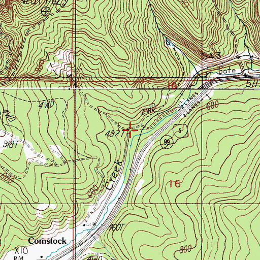 Topographic Map of Gretna (historical), OR