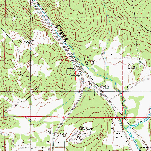 Topographic Map of Youngs (historical), OR