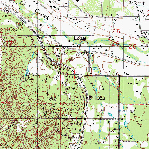 Topographic Map of Booth (historical), OR