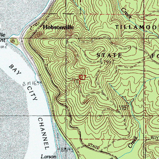 Topographic Map of Akron (historical), OR