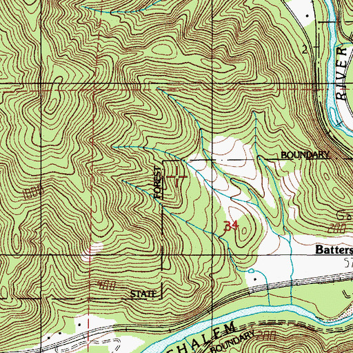 Topographic Map of Badger (historical), OR
