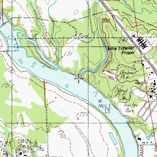 Topographic Map of Corn Creek, AL