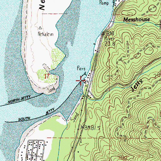 Topographic Map of Jetty (historical), OR