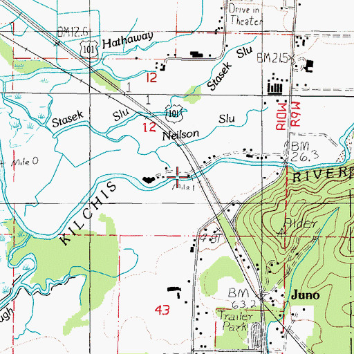 Topographic Map of Kelches River Ry Crossing (historical), OR