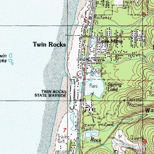 Topographic Map of Oceanlake (historical), OR
