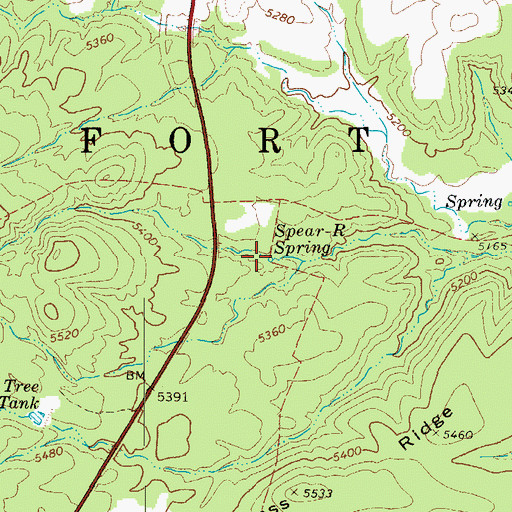 Topographic Map of Spear-R Spring, AZ