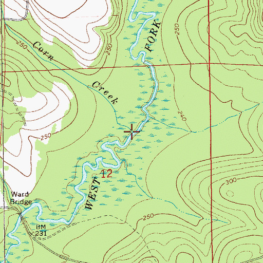 Topographic Map of Corn Creek, AL