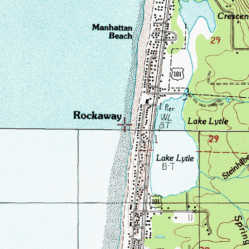 Topographic Map of Seaview (historical), OR