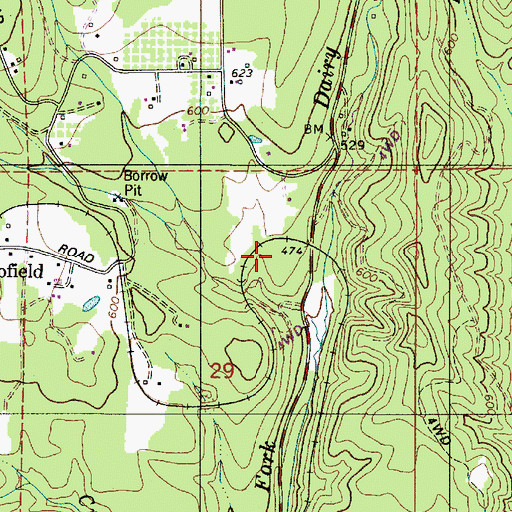 Topographic Map of Wirfs (historical), OR
