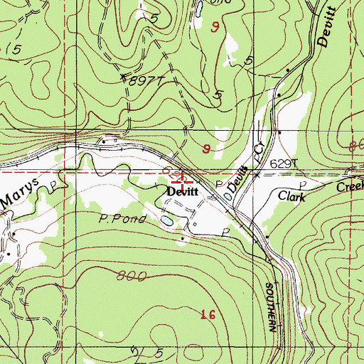 Topographic Map of Butler (historical), OR