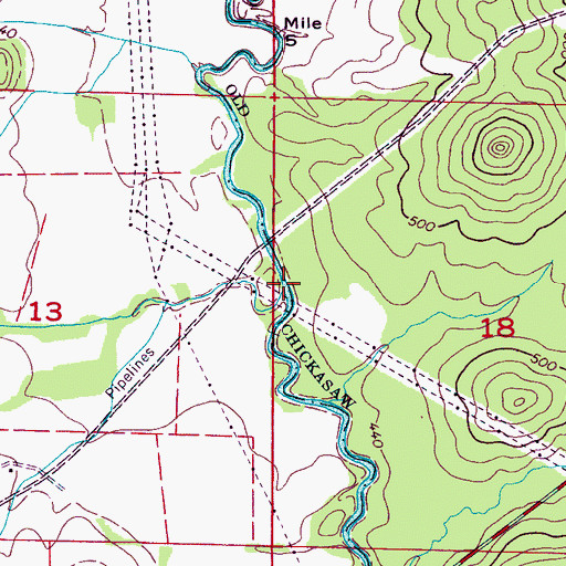 Topographic Map of Cornelius Creek, AL