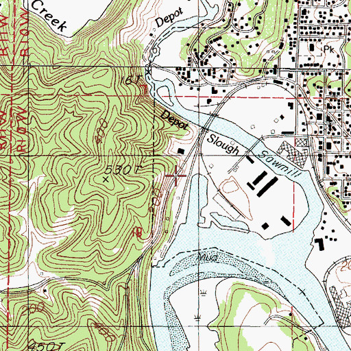 Topographic Map of Altree (historical), OR