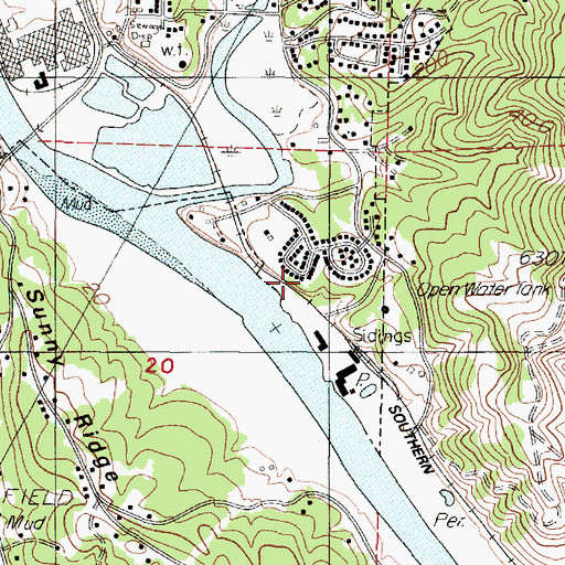 Topographic Map of Bittner Plug Lumber Company (historical), OR