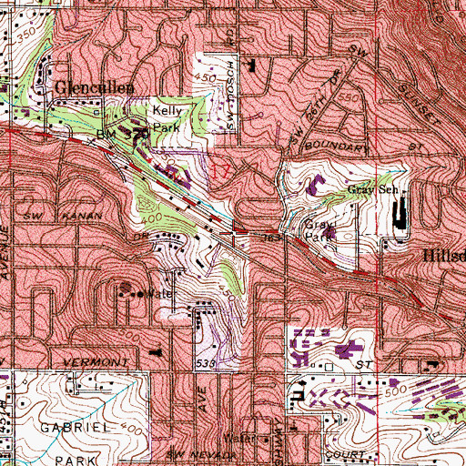 Topographic Map of Dosch (historical), OR