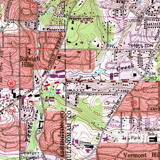 Topographic Map of Shattuck (historical), OR