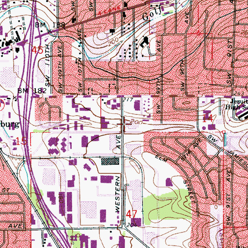 Topographic Map of Arrow (historical), OR