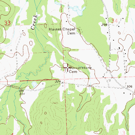 Topographic Map of Cornerstone Cemetery, AL