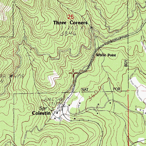 Topographic Map of Fonda (historical), OR
