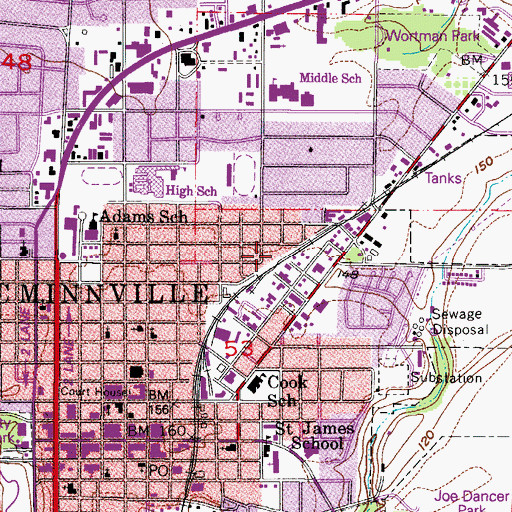 Topographic Map of Braley Street (historical), OR