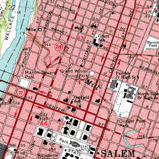 Topographic Map of O E Crossing (historical), OR
